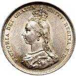 United Kingdom Victoria 1887 Silver Shilling Shield