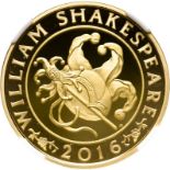 United Kingdom Elizabeth II 2016 Gold 2 Pounds Shakespeare - Comedies Proof NGC PF 70 ULTRA CAMEO #4