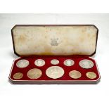 United Kingdom Elizabeth II 1953 Various Metals 10-Coin Coronation Set Box