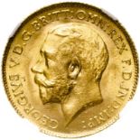 United Kingdom, George V, 1913 Gold Half-Sovereign - NGC MS 66, Equal-Finest