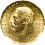 United Kingdom, George V, 1925 Gold Sovereign - NGC MS 66