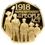 United Kingdom Elizabeth II 2018 Gold 50 Pence Representation of the People Act Proof NGC PF 70 ULTR