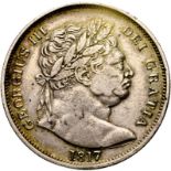 United Kingdom George III 1817 Silver Halfcrown Large Head