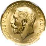 United Kingdom, George V, 1925 Gold Sovereign - NGC MS 66