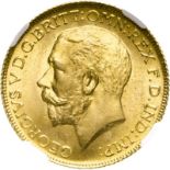 United Kingdom, George V, 1925 Gold Sovereign - NGC MS 65