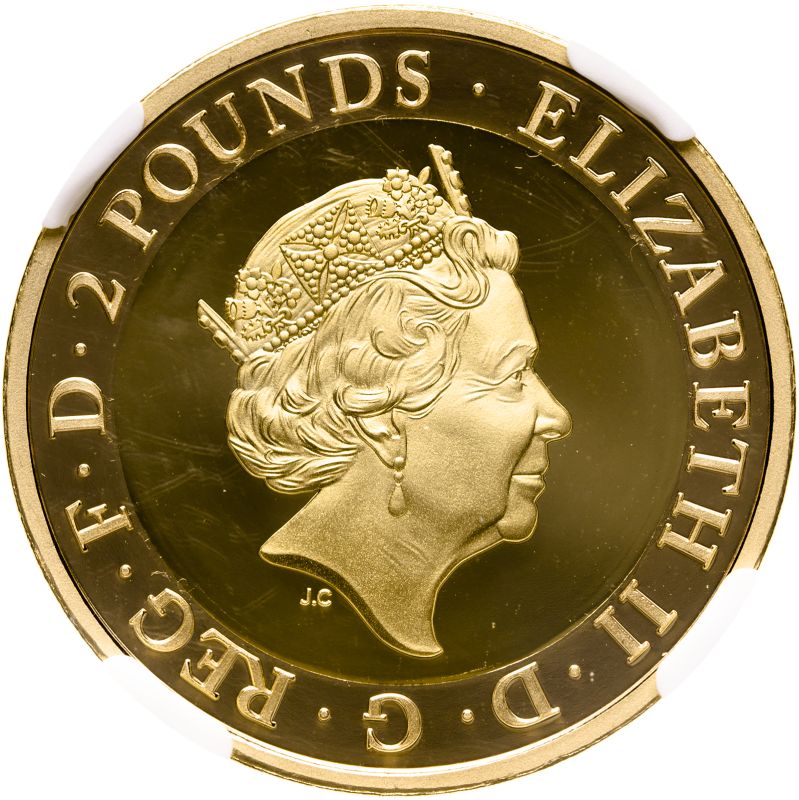 United Kingdom Elizabeth II 2021 Gold 2 Pounds H.G. Wells Proof NGC PF 70 ULTRA CAMEO #5780089-004 ( - Image 2 of 4