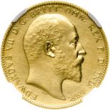 United Kingdom, Edward VII, 1902 Gold Sovereign, Matte Proof, Scarce - NGC PROOF Details (Cleaned)