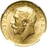 United Kingdom, George V, 1925 Gold Sovereign - NGC MS 65