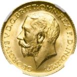 United Kingdom, George V, 1925 Gold Sovereign - NGC MS 66