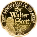 United Kingdom Elizabeth II 2021 Gold 2 Pounds Sir Walter Scott Proof NGC PF 70 ULTRA CAMEO #6029313