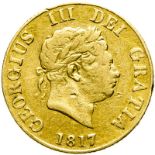 United Kingdom, George III, 1817 Gold Half-Sovereign - Good Fine, Ex. Mount