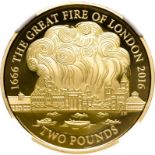 United Kingdom Elizabeth II 2016 Gold 2 Pounds Great Fire of London Proof NGC PF 70 ULTRA CAMEO #486