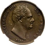 United Kingdom William IV 1831 Copper Halfpenny NGC UNC Details #5841274-015