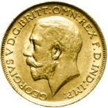 United Kingdom George V 1911 Gold Sovereign About extremely fine (AGW=0.2355 oz.)
