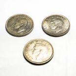 United Kingdom George VI 1937 Lot of 3 Silver Crowns Various conditions (ASW=1.3638 oz.)