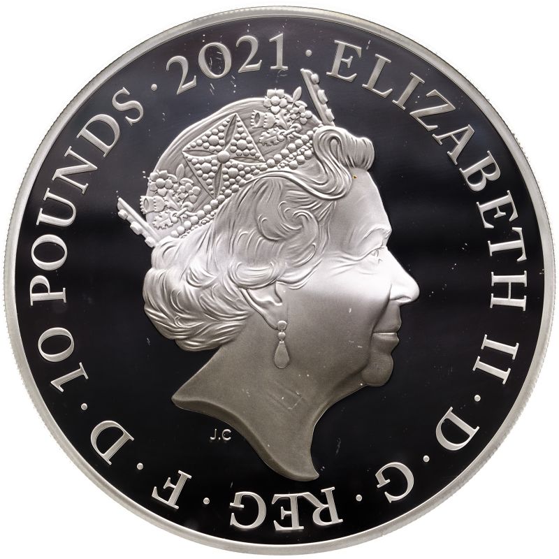 United Kingdom Elizabeth II 2021 Silver 10 Pounds (5 oz.) Gothic Portrait Proof NGC PF 69 ULTRA CAME - Image 2 of 4