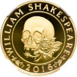 United Kingdom Elizabeth II 2016 Gold 2 Pounds Shakespeare - Tragedies Proof NGC PF 70 ULTRA CAMEO #