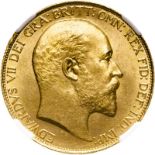 United Kingdom, Edward VII, 1902 Gold 2 Pounds (Double Sovereign) - NGC MS 62