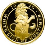 United Kingdom Elizabeth II 2020 Gold 25 Pounds (1/4 oz.) White Lion of Mortimer (Proof) Proof Box &