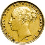 Australia, Victoria, 1883 M Gold Sovereign, St George, WW Buried, Small B.P. - Very Fine