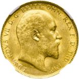 Australia, Edward VII, 1908 P Gold Sovereign - NGC MS 63