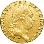 Great Britain, George III, 1790 Gold Guinea, Scarce - Fine, Cleaned, Ex. Mount