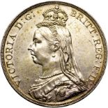 United Kingdom Victoria 1889 Silver Crown Extremely fine, cleaned