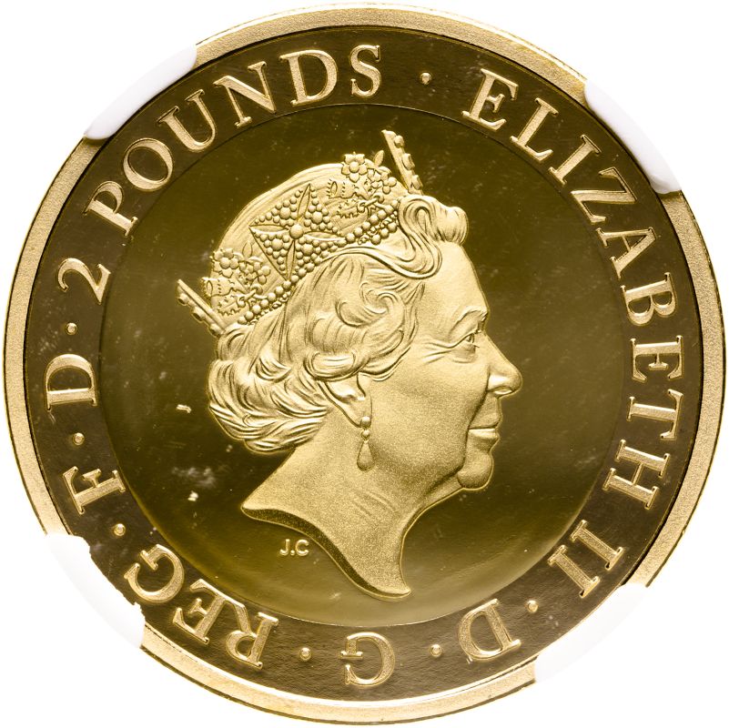 United Kingdom Elizabeth II 2021 Gold 2 Pounds Sir Walter Scott Proof NGC PF 70 ULTRA CAMEO #6029313 - Image 2 of 4