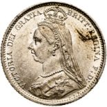 United Kingdom Victoria 1887 Silver Sixpence