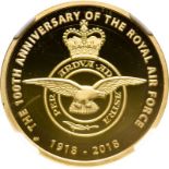 United Kingdom Elizabeth II 2018 Gold 2 Pounds RAF Centenary - Badge Proof NGC PF 70 ULTRA CAMEO #48