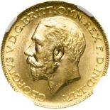 United Kingdom, George V, 1925 Gold Sovereign - NGC MS 65