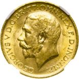 Australia, George V, 1912 M Gold Sovereign - NGC MS 63