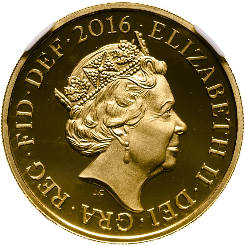 United Kingdom Elizabeth II 2016 Gold One Pound Last Round Pound Proof NGC PF 70 ULTRA CAMEO #584145 - Image 2 of 4