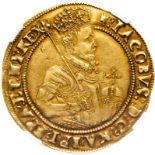 England, James I, Gold Unite (1612-1615), mm. Tower - NGC AU53