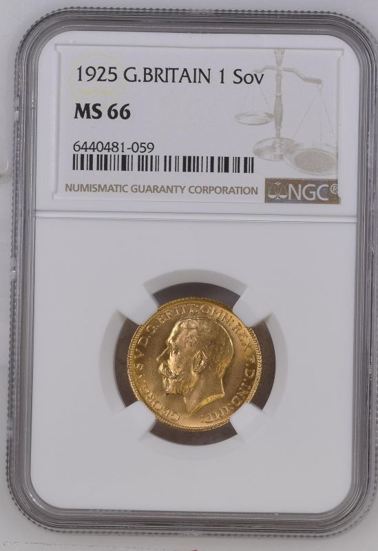United Kingdom, George V, 1925 Gold Sovereign, NGC MS 66 - Image 3 of 4