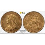 Australia, Victoria, 1897 M Gold Sovereign, PCGS MS62+