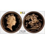 United Kingdom, Elizabeth II, 1995 Gold Sovereign, Proof, PCGS PR69 DCAM