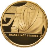 United Kingdom, Elizabeth II, 2020 Gold 25 Pounds, James Bond, Shaken not Stirred, Proof Box & COA