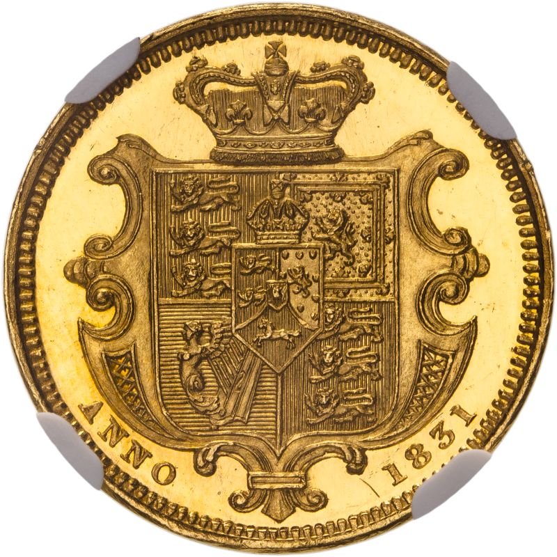 United Kingdom, William IV, 1831 Gold Half-Sovereign, Proof, Plain Edge, Scarce - NGC PF63+ UCAM - Image 2 of 4