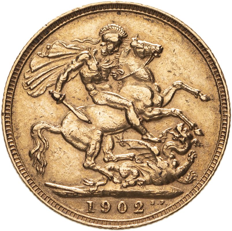 United Kingdom, Edward VII, 1902 Gold Sovereign, Extremely fine, lightly cleaned - Image 2 of 2