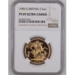 United Kingdom, Elizabeth II, 1983 Gold 2 Pounds (Double Sovereign), Proof, NGC PF 69 ULTRA CAMEO