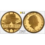 United Kingdom, Elizabeth II, 2020 Gold 25 Pounds, Music Legends - Elton John, Proof, PCGS PR70 DCAM