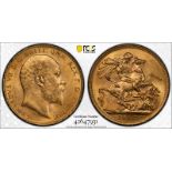 United Kingdom, Edward VII, 1907 Gold Sovereign, PCGS MS62