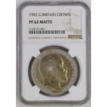 United Kingdom, Edward VII, 1902 Silver Crown, Matte proof, NGC PF 62 MATTE