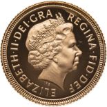 United Kingdom, Elizabeth II, 2002 Gold Half-Sovereign, Golden Jubilee, Proof Box & COA