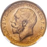 United Kingdom, George V, 1925 Gold Sovereign, NGC MS 66