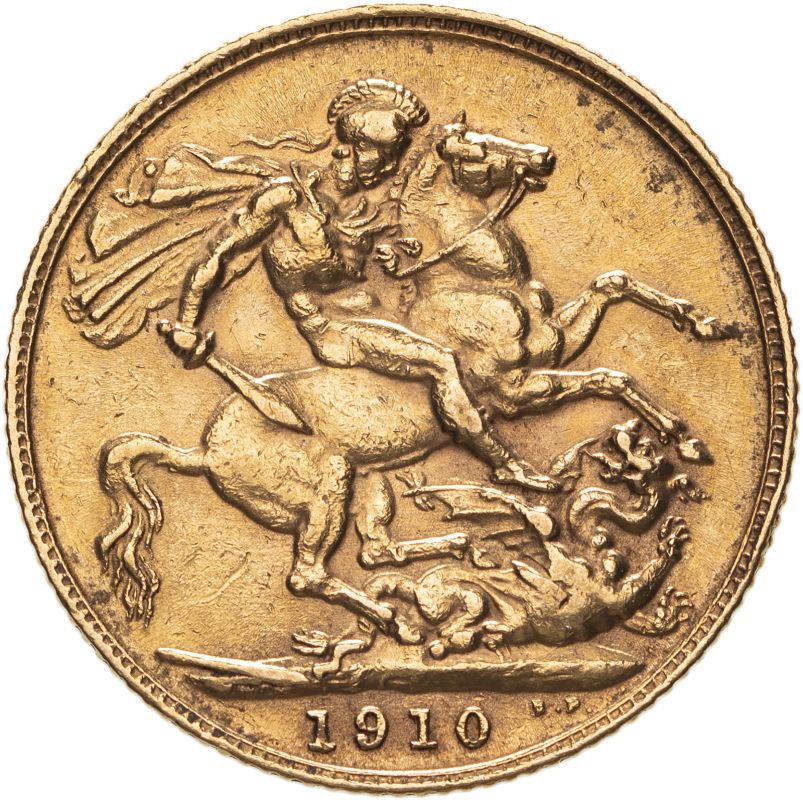 United Kingdom, Edward VII, 1910 Gold Sovereign, About extremely fine, lightly cleaned - Image 2 of 2