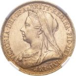 United Kingdom, Victoria, 1893 Gold 2 Pounds (Double Sovereign), NGC AU 58