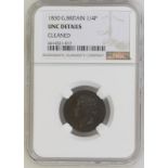 United Kingdom, George IV, 1830 Copper Farthing, NGC UNC Details