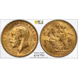 Australia, George V, 1919 P Gold Sovereign, PCGS MS63+